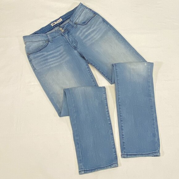 Levi's 529 Curvy Straight Leg Mid Rise 10 Stretch Faded Light Wash Denim Jeans - Picture 8 of 14